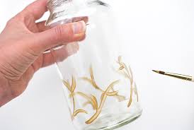 Let it soak a while, then discard most of the solution. Painted Holiday Candle Jars Handmade Charlotte