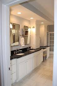 Black Bathroom Cabinets With White Countertops Dream Bath Oh Wait It Really Is Our Bathroom White Bathroom Cabinets Granite Bathroom Countertops Modern Master Bathroom Design