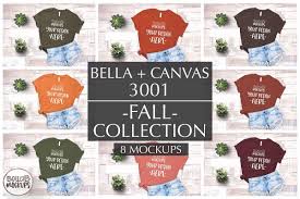Bella Canvas 3001 Mockup Bundle Fall Colors Mockup Tshirt Mockup Bella Canvas