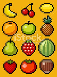 A Set Of Isolated Fruits In Pixel Art Pixel Art Pixel Art Pattern Pixel Art Tutorial