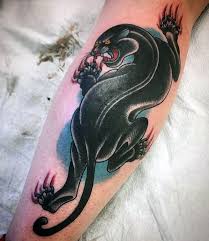 This piece is a wonderful representation of traditional styling and modern placement. Top 57 Traditional Panther Tattoo Ideas 2021 Inspiration Guide