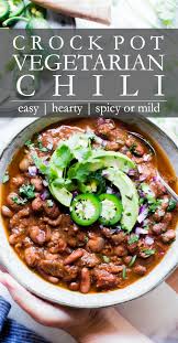 I also added plenty of extra special ingredients to this vegetarian chili crock pot recipe for added depth of flavor. Hearty Crock Pot Vegetarian Chili Vegetarian Crockpot Vegetarian Chili Crock Pot Slow Cooker Vegetarian Chili