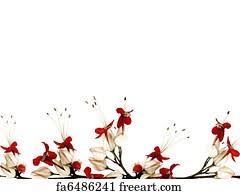 Red black and white butterfly flower border isolated with clipping path. Free Flower Border Art Prints And Wall Artwork Freeart