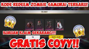 Where to redeem codes free fire? Buruan Kode Redeem Free Fire Terbaru 2020 Hari Ini Zombie Samurai Bundle Youtube