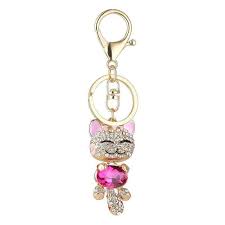 Porte Cles Chat Chinois Scintillant En 2020 Porte Cle Strass Cristal Bijou Chat