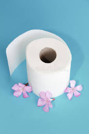 Check spelling or type a new query. White Toilet Paper Roll With Flowers Decor On A Blue Background Stock Image Image Of Holder Restroom 156396751