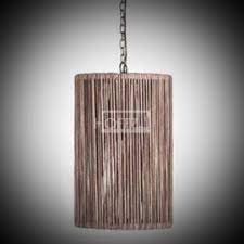 lederen koker hanglamp maat 42x26 hanglamp aardewerk kruik houten bankjes