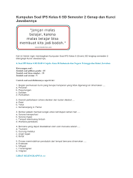 Soal Ujian Ips Kelas 6 Ilmusosial Id