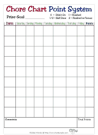Printable Chore Chart Template Wsopfreechips Co