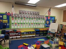Kindergarten classrooms should be decorated with updated and colorful pictures. Cute Idea But Where Are The Kids Tables Kindergarten Classroom Layout Classroom Setting Kindergarten Classroom Setup