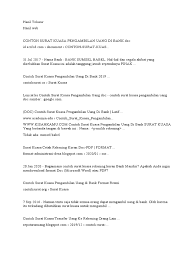 Hal ini agar bank juga percaya bahwa kita memang kita memberikan kuasa untuk mengambilkan uang kita. Surat Kuasa Bank Sumsel Babel