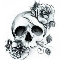 Modèle tatouage tête de mort. Tatouage Temporaire Tete De Mort Squelette Et Crane