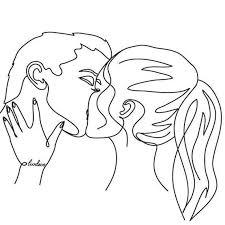 Portrait De Couple Personnalise Cadeau De Saint Valentin Personnalise Dessin Au Trait In 2020 Drawings For Boyfriend Personalized Valentine S Day Gifts Line Drawing