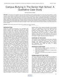 Research programme confidently read, appraise and interpret research powered by physiopedia start course presented by: Pdf Campus Bullying In The Senior High School A Qualitative Case Study