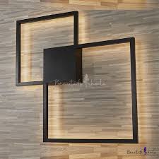 Energy saving led flood light: Post Modern Minimalist Black Square Led Wall Sconce Metal 25w 28w Indoor Decoration 2 Light Framed Led Ambient Led Wall Sconce Wall Lights Modern Wall Sconces