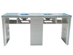 Double White Spa Nail Desk Manicure Salon Tables Station With Dust Collector Beauty Spa Equipment Hair Salon Furn Manicure Table Nail Desk Hair Salon Furniture