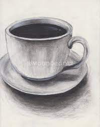 See a simple narrated way of drawing a realistic still life of a white cup and saucer with a silver spoon on a black background. Teacup Sketch Art Drawings Sketches Simple Deviantart Drawings Pencil Drawings For Beginners