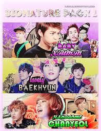 In which xiumin and baekhyun are littles, and chen is their caregiver. Signature Pack 1 Xiumin Baekhyun Chanyeol By Ajikaji On Deviantart