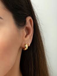 Chunky Gold Hoop Earrings Thick Gold Hoops Gold Hoop Etsy In 2020 Hoop Earrings Small Huggies Earrings Gold Hoop Earrings