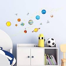 DECOWALL DS-8007 Solar System Planets Space Wall Sticker Wall Decal for  Living Room Bedroom Children's Room (Small) : Amazon.com.au: Baby