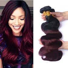 1b 99j Red Ombre Peruvian Body Wave Human Hair Extension 3 Bundles Cheap Dark Wine Red Colo Burgundy Hair Brazilian Human Hair Extensions Human Hair Extensions