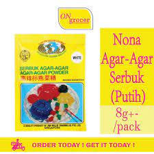 Peki, agar agar tozu faydaları ve zararları nelerdir? B0222 Nona Agar Agar Serbuk Putih 8g Pack