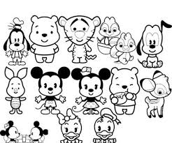 Kawaii Cute Disney Characters Coloring Pages Di 2020 Halaman Mewarnai
