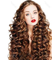 Avoid keeping your hair on the iron's heat for too long the key for achieving loose waves is to keep the iron moving. Beautiful People Curly Hair Red Lipsq Fashion Girl With Healthy Stock Photo Picture And Royalty Free Image Image 78785582