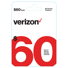Verizon Wireless 60 Prepaid Refill Card Email Delivery Prepaid Phones Verizon Wireless Verizon Prepaid