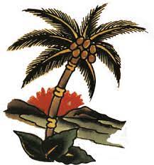 Amazing beach palm tree tattoo. Norman Collins Timeline Biography Sailor Jerry
