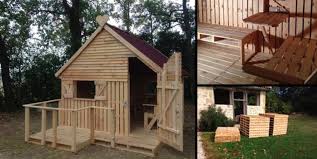 Ici pas d'utilisation de bois de charpente de grosse section pour l'ossature. Comment Construire Une Maisonnette Pour Enfant Avec Du Bois De Palette Brico Enfant Trucs Et Bricolages