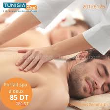 Forfait 1: Forfait spa à deux : 2 Hammam + 2 Gommages + 2 Enveloppements  Argile Et Savon Noir + 2 Massages Relaxant Corps Complet (30 Min) +  Piscine+ Jacuzzi à 80