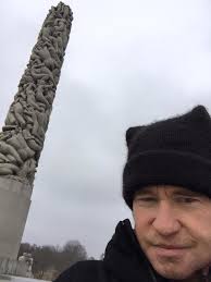 I hit the brilliant Gustav Vigeland's sculpture garden today. This is where  we meet my friend Michael Fassbender's character in the film I'm here doing  a cameo in. It's called SNOWMAN. Even