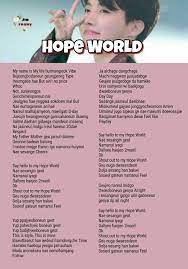 Bts J Hope Hope World Lyrics Lirik Lagu Kutipan Lirik Lirik