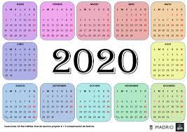 Resultado de imagen de calendario año 2020