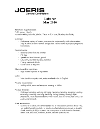 Resume Sample : General Laborer Resume Sample With Operating ...