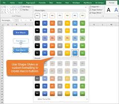 Use alt+f11 to enter the macro editor. Create Custom Macro Buttons With Shapes Excel Macros Excel Macro