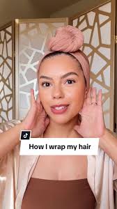 How I wrap my short hair in a hair wrap! This is a very typical style for  me offline! #hairwraptutorial #hairwrap #protectivestyles #shortcurlyhair