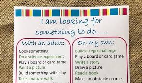 Write names on the cups and have your kids refill the same cups all day to cut down on waste. When Your Child Says I M Bored A Printable List Of Activities Peanut Butter Fish Lessons