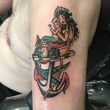 Sailor Jerry Mermaid Tattoo By Chris Lambert Www Chrislamberttattoo Com Tattooed At Snake And Sailor Jerry Mermaid Tattoo Mermaid Tattoo Snake And Tiger Tattoo