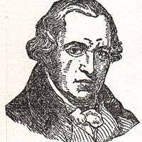 William Bartram, botanist. Bust portrait with sprig of fragrant jasmine  tucked into his jacket below his cravat]