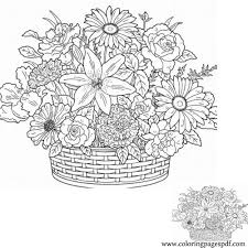 If you think maybe thus, i'l l show you a number of impression once more underneath: Coloring Page Of A Basket Full Of Flowers And Roses