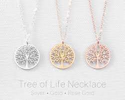 Tree Of Life Necklace Family Tree Necklace Dainty Tree Of Etsy Family Tree Necklace Tree Of Life Necklace Valentines Necklace