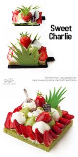 Sweet Charlie Entremets Fraise Dacquoise Pistache Creme Mousseuse Pistache Chantilly Et Fraises Fraiches Food French Patisserie Desserts
