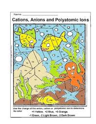 Touch device users can explore by touch or with swipe gestures. Cations Anions And Polyatomic Ions Color By Number Tpt