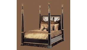King size canopy bed with mirrors. Four Poster Bed Inset Antique Mirror Detailing