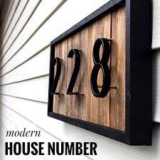 Make this modern house number sign with this tutorial from 'little house of four'. 125mm Floating House Number Letters Big Modern Door Alphabet Home Outdoor 5 In Black Numbers Address Plaque Dash Slash Sign 0 9 Door Plates Aliexpress