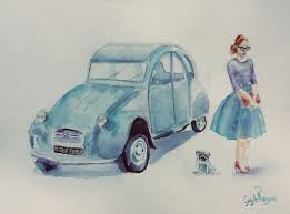 Il arbore la croix rouge représentant le blason de la ville et le fameux biscione, emblème il s'agit de la coupe des alpes, que jean rédélé a conquise au volant d'une renault 4cv modifiée pour la compétition. La 2 Cv Painting By Guyle Rayne Artmajeur