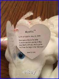 Ty Beanie Baby Mystic The Unicorn 1994 1993 With Tag Errors Rare Pe Pellets Ty Beanie Babies Rare