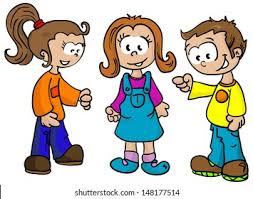 The classic cute cartoon body type works for both male and female characters because it illustrates a character that is not physically mature. Cartoon Illustration Two Girls Boy Stock Illustration 148177514